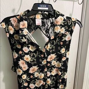 No Boundaries Black Floral Backless Dress size 19